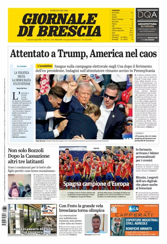 Prima-pagina-giornale di brescia-oggi-edizione-del-2024-07-15